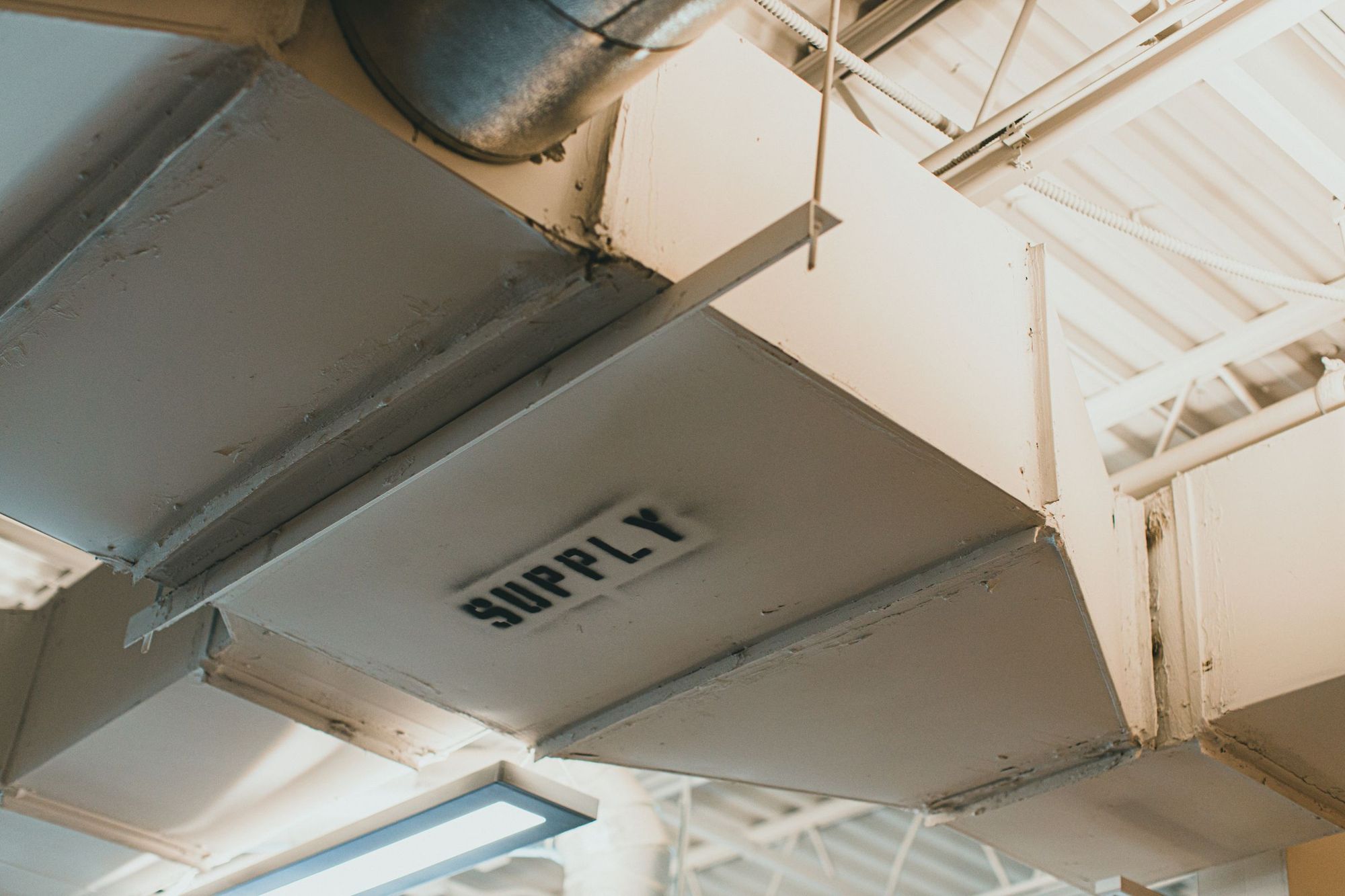 A sheet-metal supply air duct